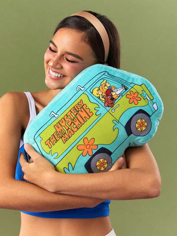 SCOOBY-DOO X SHEIN Cartoon And Letter Printed Car Shaped Pillow