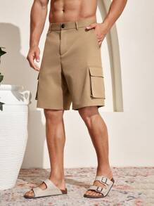 Manfinity Homme Heren effen kleur eenvoudige dagelijkse zakshorts