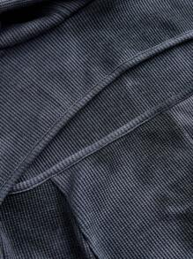 SHEIN EZwear 大尺碼女式連帽衫，雙色綁染窩夫紋理，適用於春季和秋季