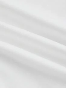 SHEIN MOD 高腰側拉繩腰帶，褶裥腰身，魚尾裙擺，長裙 - 白色 - 查看 3