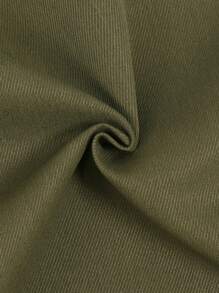 Manfinity Homme Quần short nam màu trơn có túi cho mùa hè - xanh quân đội - Xem 7