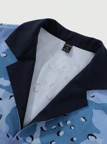 Manfinity EMRG Men's Lapel Collar Letter Printed Short Sleeve Daily Casual Stylish Shirt With Pocket - Multicolor - View 7
