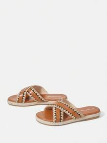 Styleloop Women's Stylish And Versatile Flat Sandals - Brown - View 4