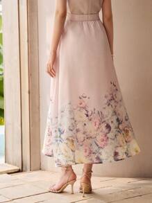 MOTF PREMIUM FALDA FLOWY LÍNEA A CON ESTAMPADO FLORAL - Rosa - Ver 5