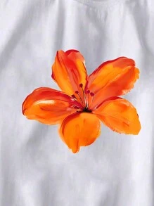 Manfinity Joysei Men's Summer Casual Flower Printed Wide Strap Tank Top - White - View 3