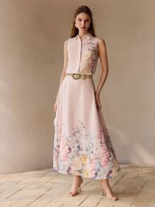 MOTF PREMIUM FALDA FLOWY LÍNEA A CON ESTAMPADO FLORAL - Rosa - Ver 2