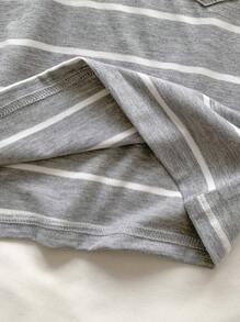 SHEIN Genkimix Kids 3pcs/Set Young Boy Striped T-Shirt, Autumn/Winter Base Layer