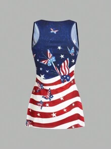 SHEIN Unity Women's Sleeveless Printed Top & Long Pants Set, Simple Daily Outfit