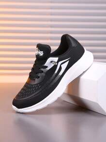 Breathable Lightweight Casual Children Sports Running Shoes, Summer - Black and White - View 5