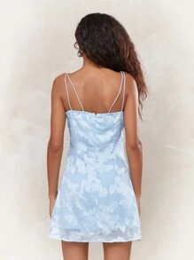 MISSGUIDED 雙層薄紗束腰迷你裙 - 淺藍色 - 查看 2