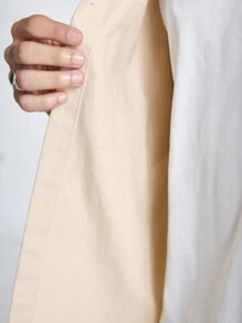 Manfinity NXTstreet Men's Loose Long Sleeve Shacket Work Plain Fashion Shacket For Friends, For Fall Winter - Khaki - View 8