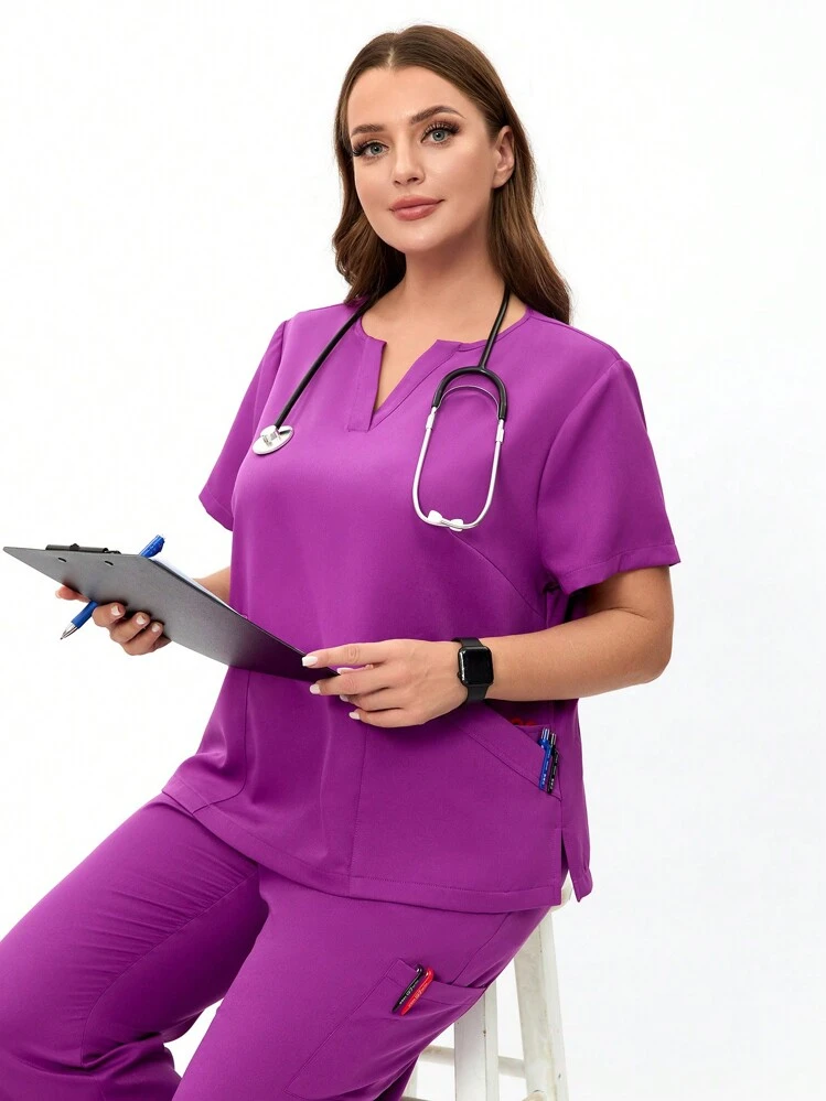 TaskEZ プラスサイズの女性用手術用ガウン - ラブリーハート型のV