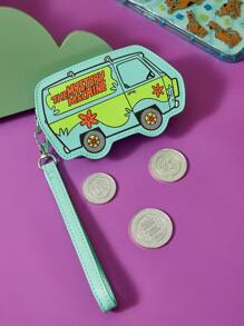 SCOOBY-DOO X SHEIN 1 Pc Cute Style Minimalist Asymmetric Coin Purse For Daily Use,Vacation, Bag Charm - Green - View 2