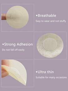 43pcs Silicone Bra Thin Strapless Bra Bra Pad Disposable Round Flower Shaped Nipple Cover Boob Pads Set, Anti Slip - Multicolor - View 4