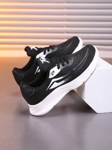 Breathable Lightweight Casual Children Sports Running Shoes, Summer - Black and White - View 7