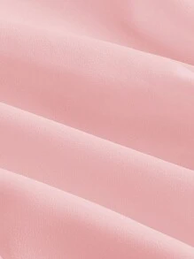 SHEIN MOD Vestido largo de cuello halter con volantes en la cintura, unicolor rosa, sin mangas, con bajo con forma de corazón de algas, para brunch, cumpleaños, vestido formal/de noche - Rosa - Ver 4