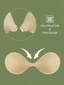 New Silicone Strapless Push Up Bra, Reusable And Invisible For Backless Dresses, Wedding Gowns, Swimwear - Apricot - View 4