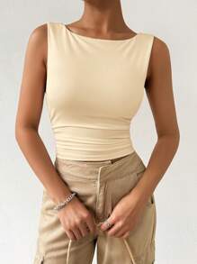 SHEIN EZwear 大码休闲百搭纯色吊带背心（带胸垫），春夏