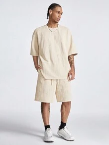 Manfinity VCAY Men's Loose Fit Round Neck Short Sleeve T-Shirt, Suitable For Summer