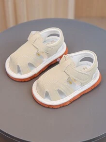 Baby Squeaky Shoes, Spring/Summer Infant Boys' And Girls' Soft Bottom Walking Sandals, Non-Slip And Sound Making - Beige - View 4
