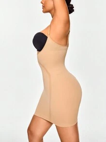 SHEIN Shape Shaping Open-Bust Shapewear Slip Dress Body Shaper Bust& Butt Lifter-Tummy Waist Thigh Control
