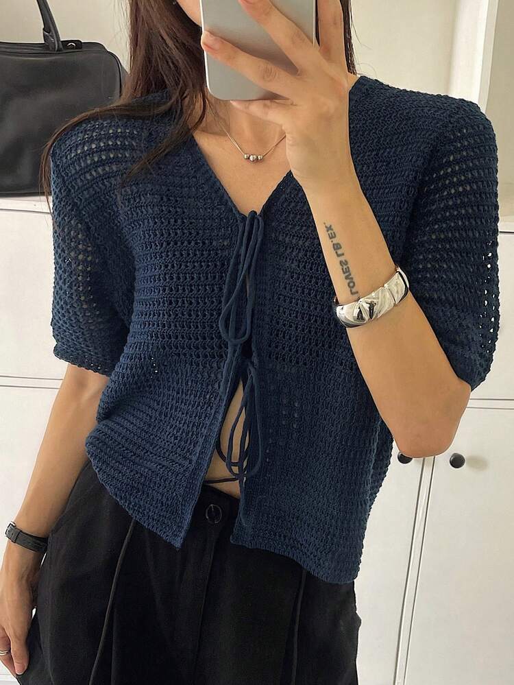 Ladies' Cutout Knit Top With Straps