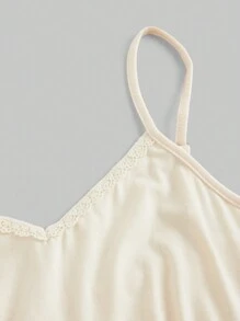 ROMWE Fairycore Women's Summer Casual Bee & Vine Embroidery Cottagecore Camisole - Apricot - View 3