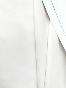 XLLAIS 女士基础款纯色方领短袖修身T恤，白色，休闲夏季款 - 白色 - 查看 7