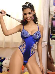 Body sexy para mujer con soporte de aro, una sola pieza