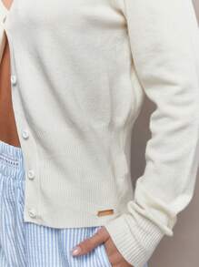 MISSGUIDED Cardigan de manga larga con botones, Top de manga larga para uso en invierno