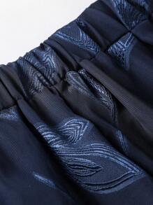 Modelyn 大码印花半身裙，休闲度假风，适合约会、派对、海滩、假日、婚礼、鸡尾酒会、日常休闲等场合。完美适用于春夏秋三季。 - 藏蓝色 - 查看 6