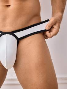 SHEIN DrisQ Slip da uomo con vita bassa e bordi a contrasto, biancheria intima sexy