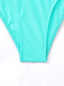 Swim Basics Two-Piece Bikini Set With Push-Up Padding And Underwire, Ruffle Hem Without Binding Summer Beach