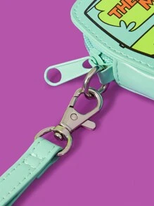 SCOOBY-DOO X SHEIN 1 Pc Cute Style Minimalist Asymmetric Coin Purse For Daily Use,Vacation, Bag Charm - Green - View 7