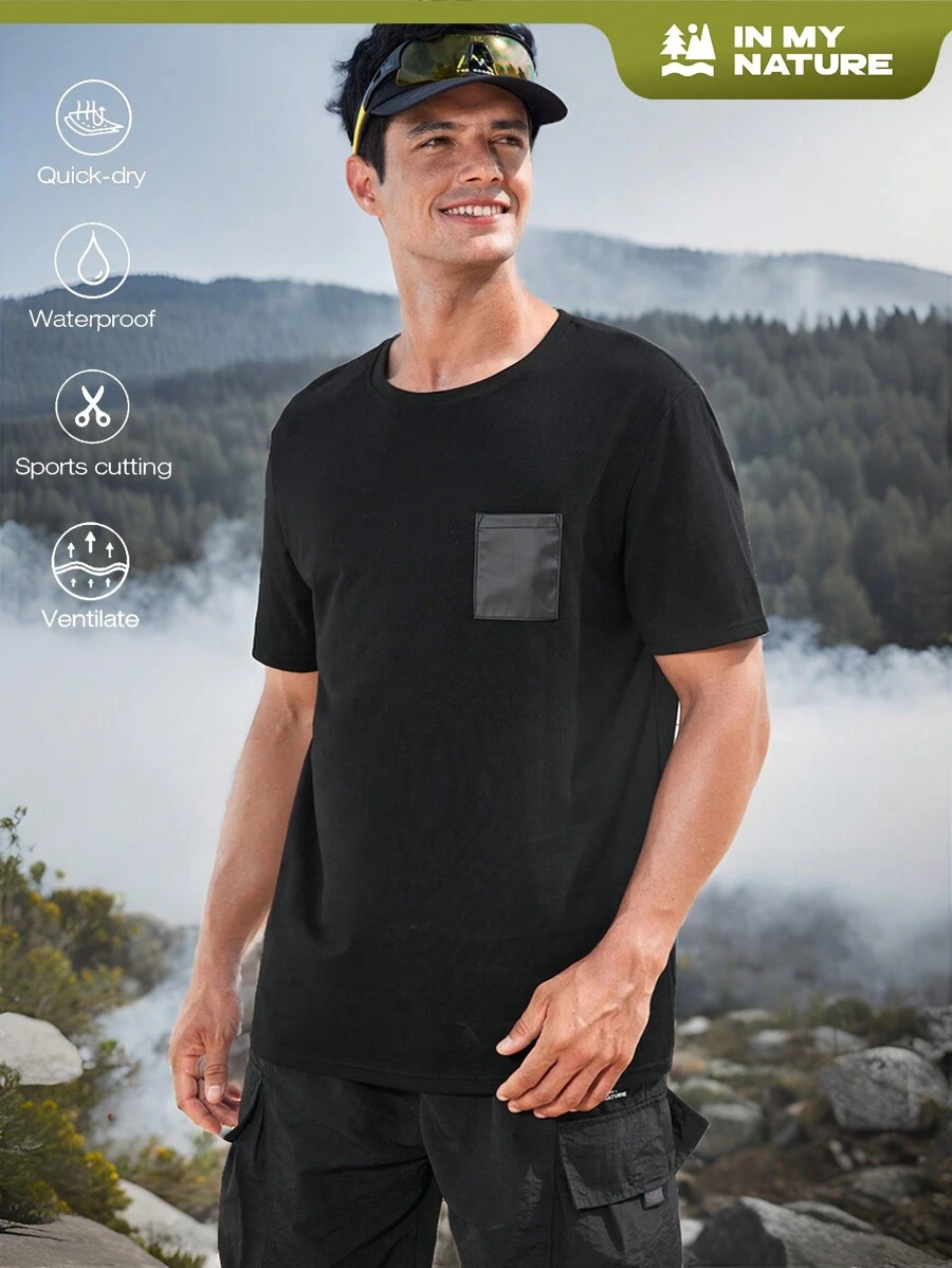 Gym Rark Men Geo Print Outdoor Tee For Summer - Black - View 1