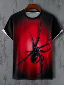 Manfinity LEGND Nam Plus Size In Đơn Giản Cổ Tròn Tay Ngắn, Áo Phông Họa Tiết Màu Đỏ Mùa Hè - Nhiều màu - Xem 5