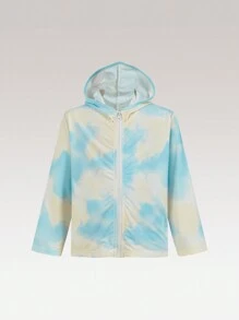 SHEIN Young Girls' Fashionable Ice-Cool Sun Protective Clothing - Blue - View 1