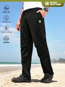 In My Nature Men Letter Graphic Drawstring Waist Outdoor Pants