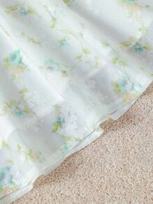 All Over Print Floral Dress For Tween Girls, Spring/Summer