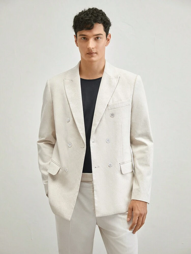 Men's Woven Casual Long Sleeve Blazer Jacket, Suitable For Spring And Autumn Seasons, For Fall Winter