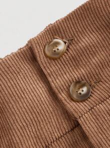 SHEIN MOD Pantalones marrones de talle súper alto y pierna ancha de doble cinturón de talla grande