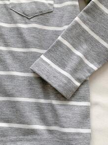 SHEIN Genkimix Kids 3pcs/Set Young Boy Striped T-Shirt, Autumn/Winter Base Layer