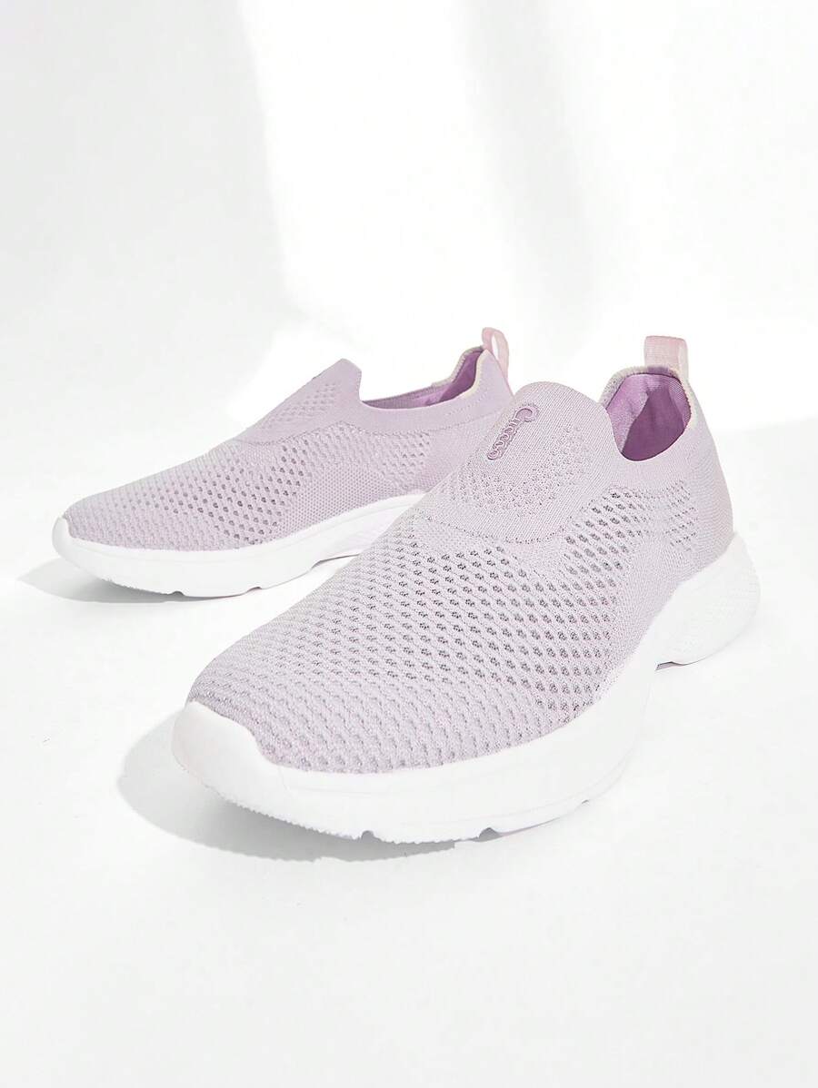 Cuccoo Minimalist Knit Detail Breathable Running Shoes Tainers - Purple - View 1