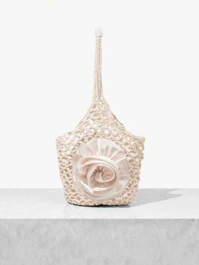 SHEIN SXY Women Plain Simple Crochet Shoulder Bag