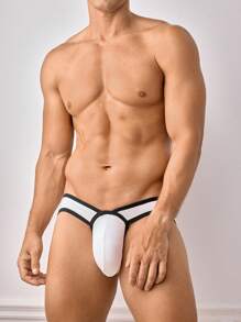 SHEIN DrisQ Slip da uomo con vita bassa e bordi a contrasto, biancheria intima sexy