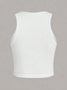 SHEIN Essnce 4pcs Women's Crop Top Tank Top, Sexy Slim Fit, Suitable For Summer Back To School