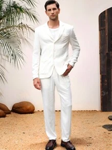 Manfinity VCAY Chaqueta de traje de negocio tejida para hombres, adecuada para las temporadas de primavera y otoño