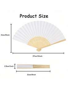 Quạt giấy gấp màu trắng 1 chiếc - Quạt trống tự làm có thể tùy chỉnh, siêu di động và nhẹ, đồ dùng dự tiệc di động hoàn hảo, quà tặng đám cưới độc đáo, trang trí tiệc sinh nhật, tranh vẽ thủ công, đạo cụ tiệc, trang trí phòng, phụ kiện trang trí nhà cửa - trắng - Xem 4