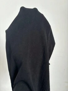 BamGleam Đầm Maxi Cổ Tròn Màu Trơn Gợi Cảm Ôm Sát Cho Nữ Mùa Hè Có Lỗ Xỏ - màu đen - Xem 8