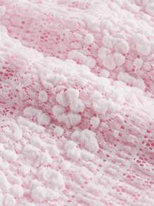 Sweetina 女士夏季性感修身雙層拼色提花交叉綁帶胸圍上衣